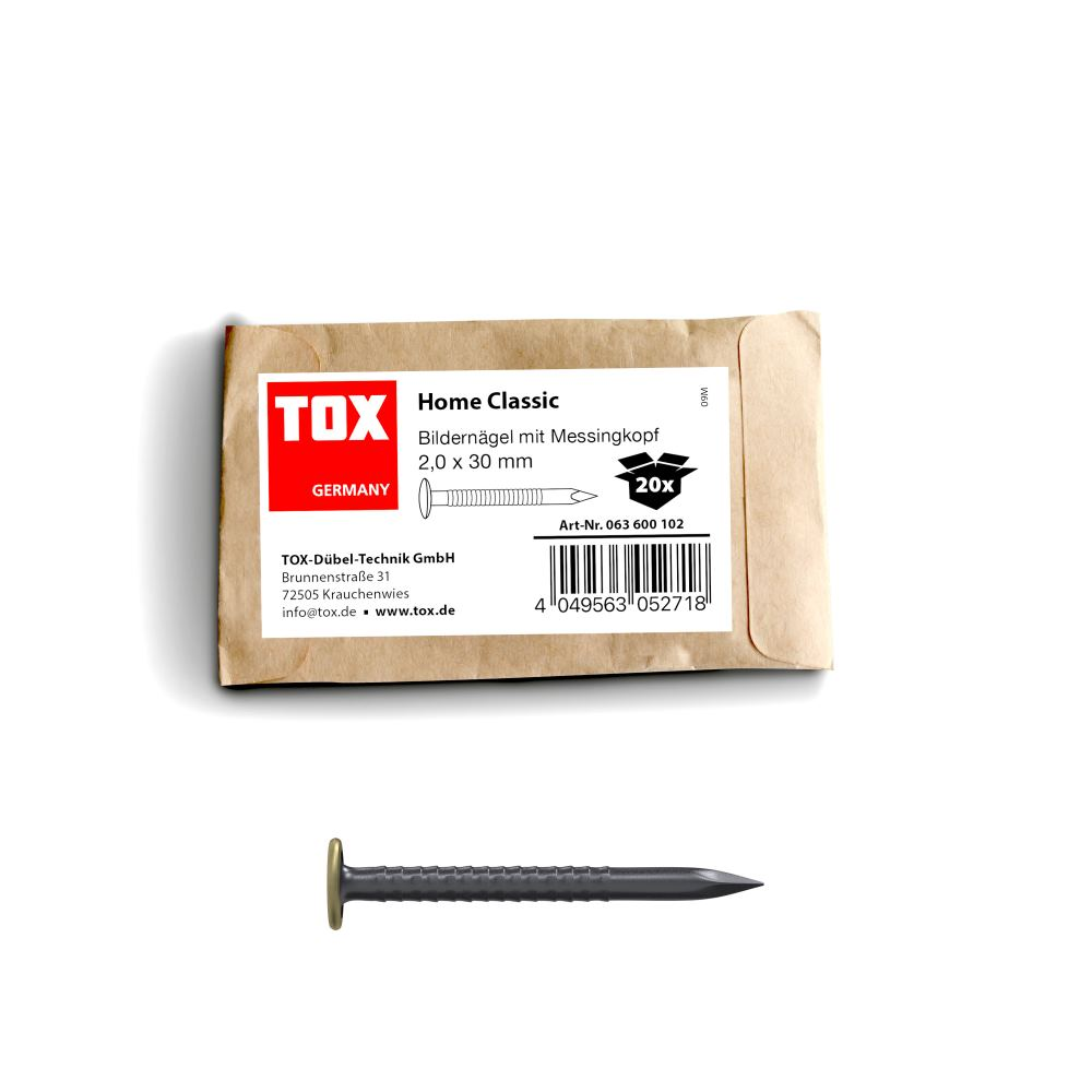 Tox Pictures Nail Home Classic met messing hoofd 2.0 x30 mm