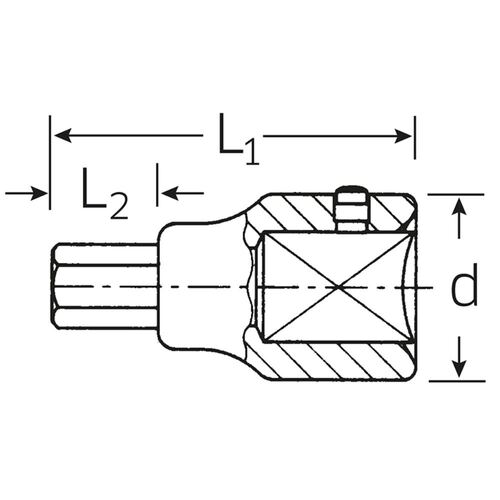 1 "douane van schroevendraaier insert Ø 19 mm voor de zeshoekige socket