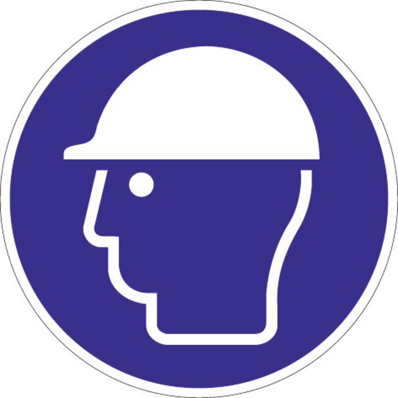 Schild Kopfschutz benutzen D.200mm Kunststoff blau
