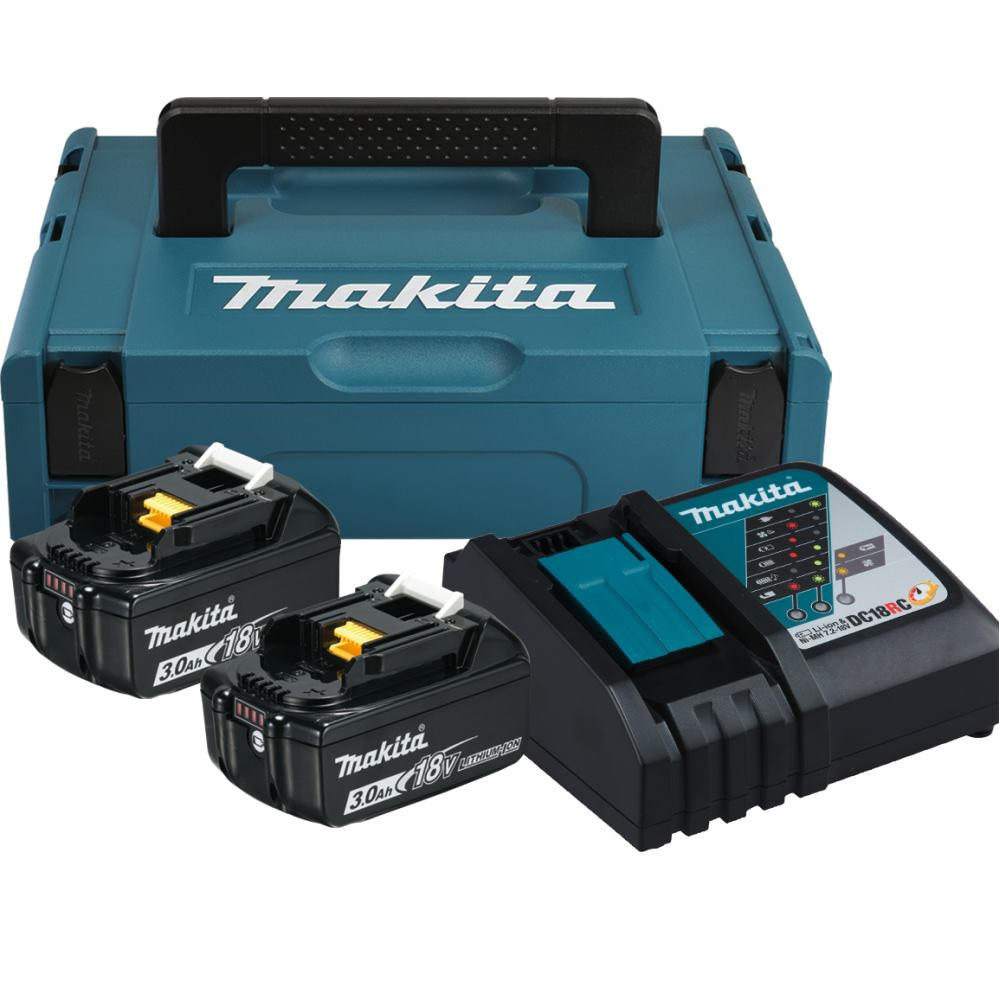 18V vervangende batterij + oplader / 2x batterij 3.0 AH Makpac Power Source Kit