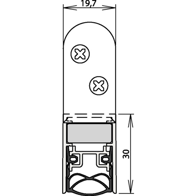 Türdichtung Schall-Ex® Ultra WS 1-290 2-s.L.833mm
