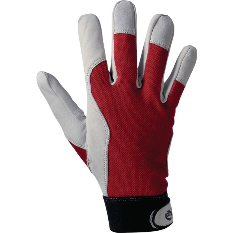 Handschuhe Griffy Gr.10 rot/naturfarben Ziegennapp