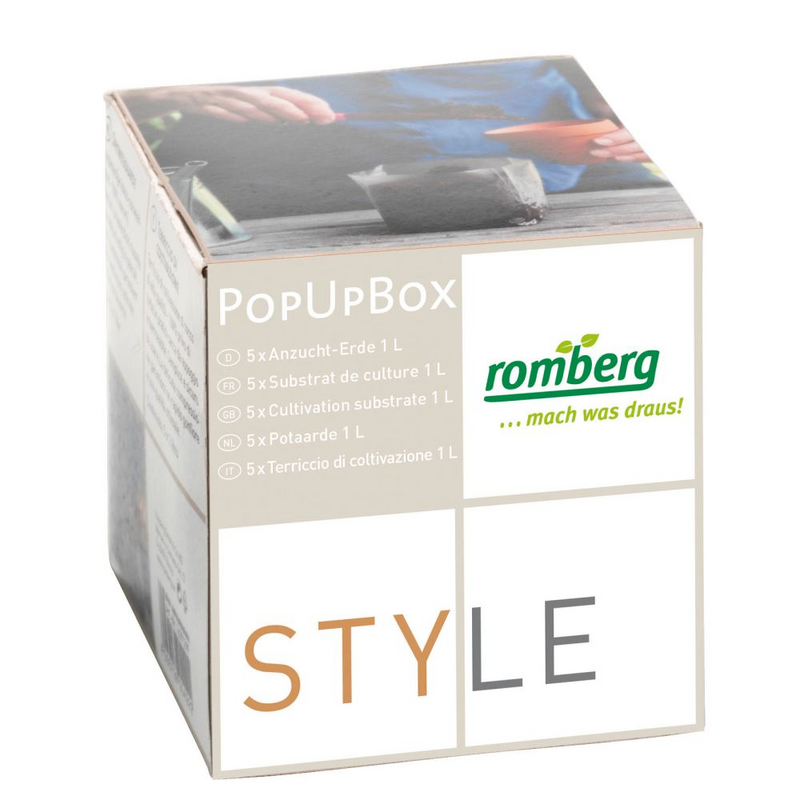 POPUP BOX Anzucht-Erde, komprimiert 5x 1-Liter-Pack