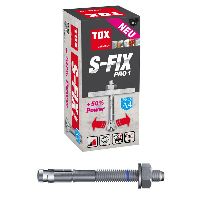 TOX Bolzenanker S-Fix Pro 1 A4 M8x90/25 mm