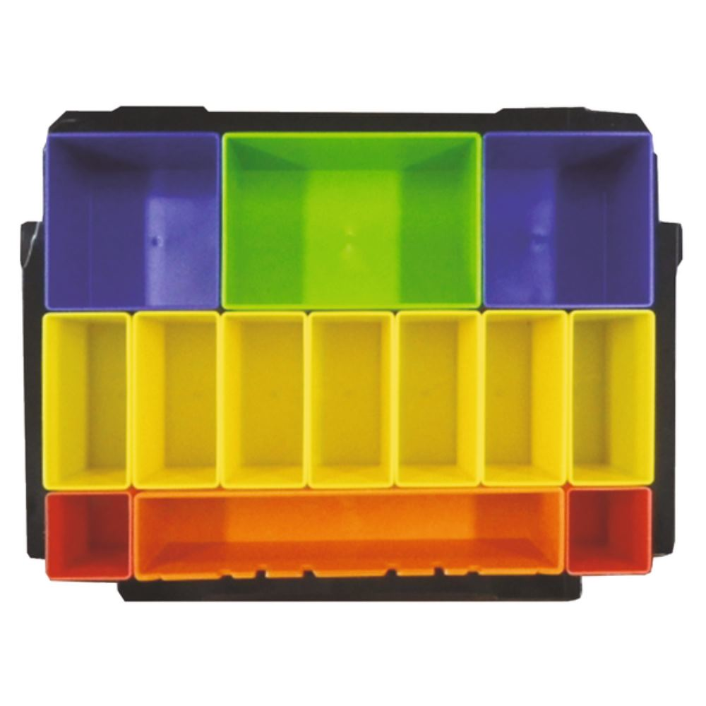 Box -gebruik met gekleurde dozen voor Makpac -koffer