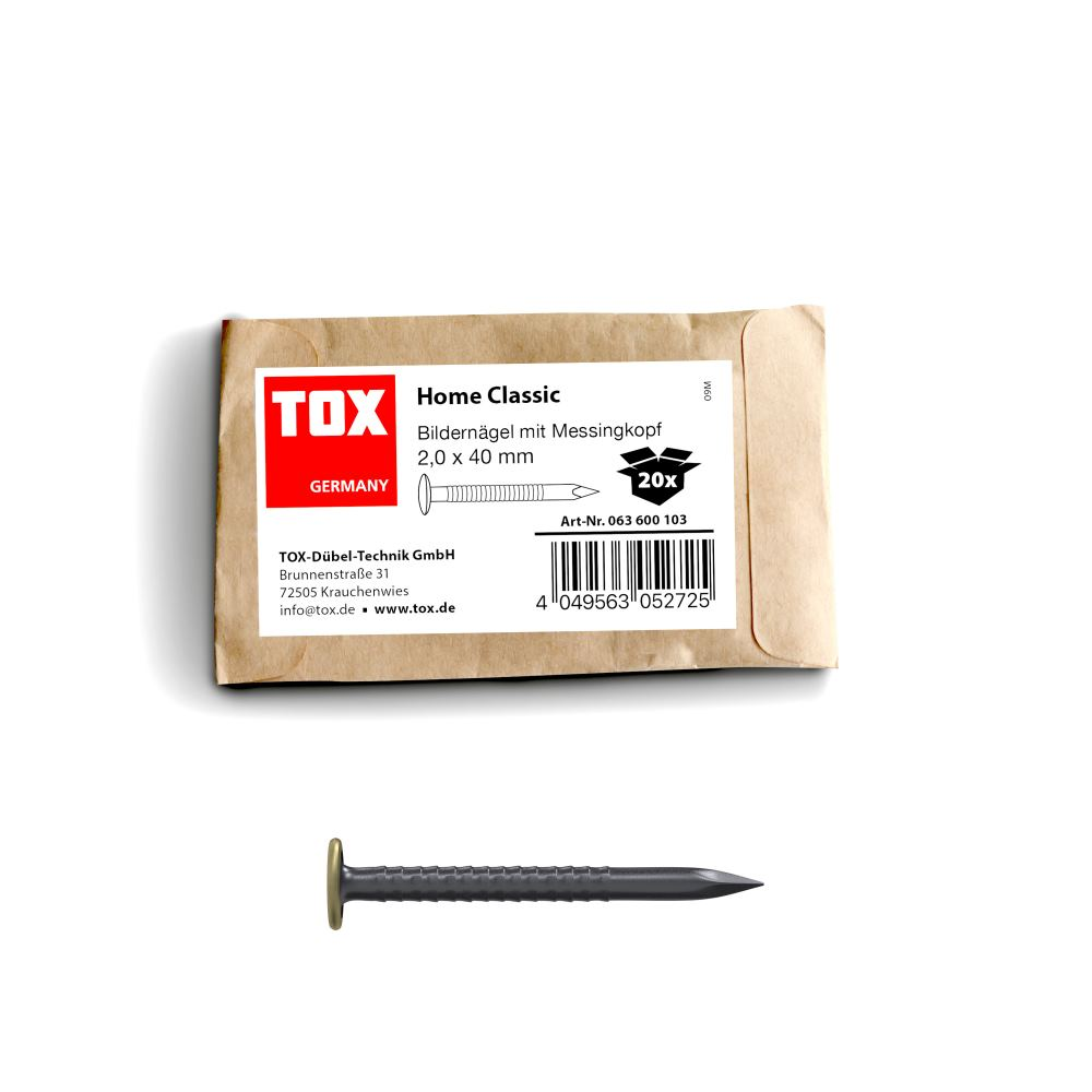 Tox Pictures Nail Home Classic met messing hoofd 2.0 x40 mm