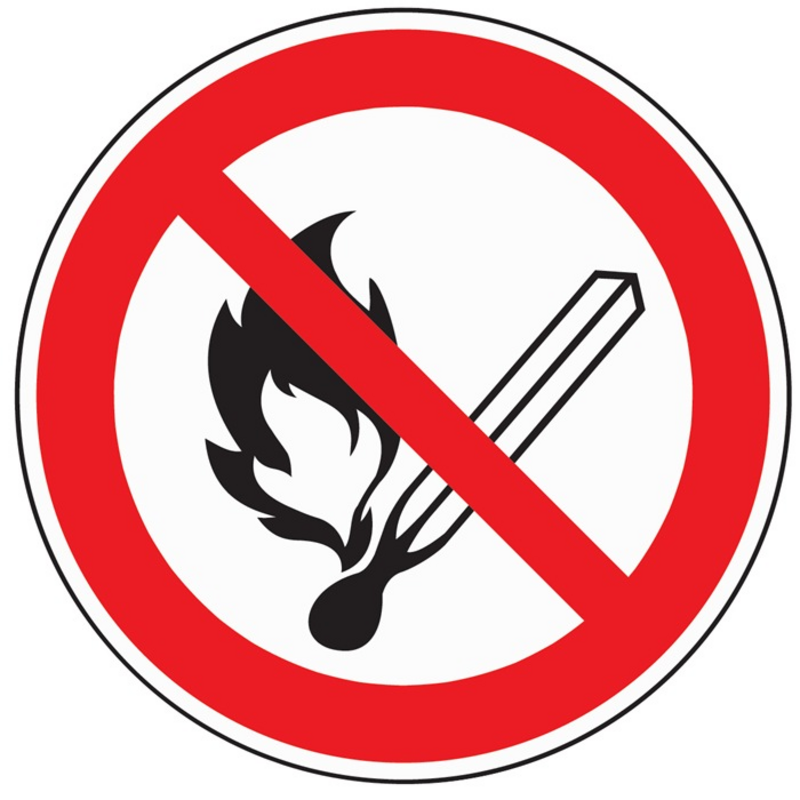 Verbotszeichen Feuer/Licht verB D200mm Kunststoffs