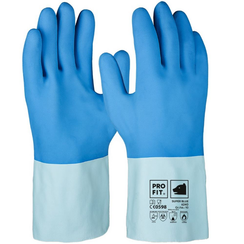 Super Blue Latex-Chemikalienschutzhandschuh| Gr. 11