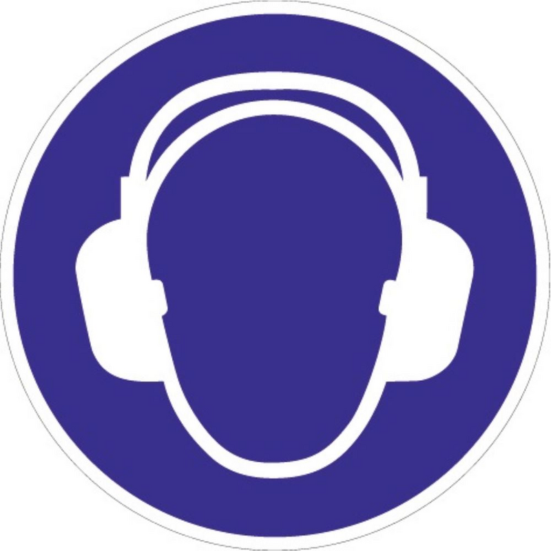 Folie Gehörschutz benutzen D.200mm blau/weiß ASR A