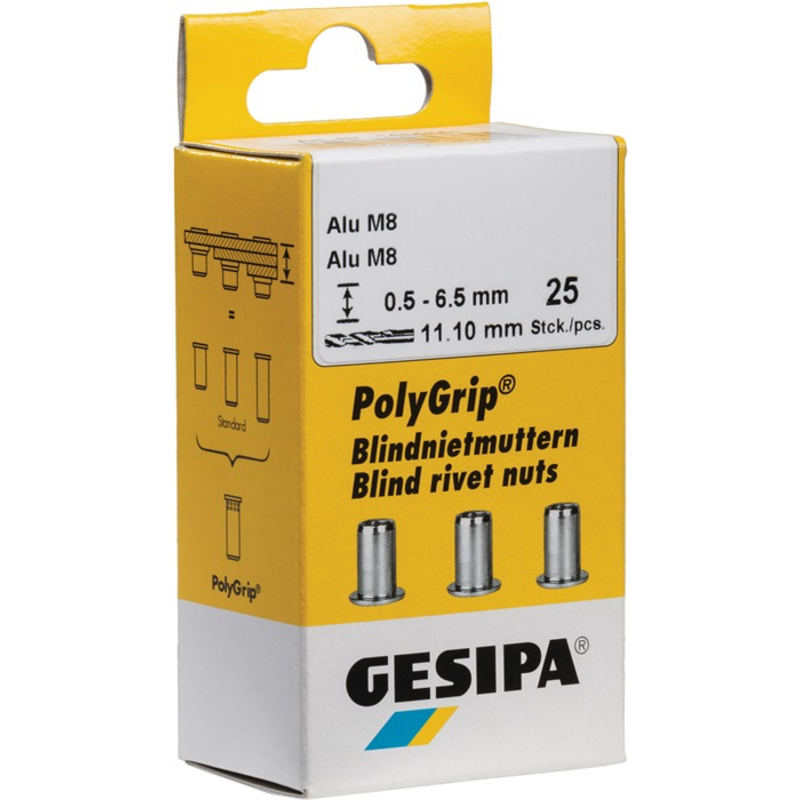 Blindnietmutter PolyGrip® Nietschaft dxl 9x18mm M6