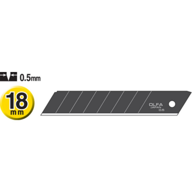 18 mm Abbrechklingen ExcelBlack Ultra scharf (Box mit 10 Stück)