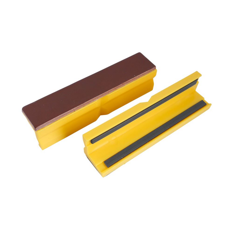 Schonbacken Leder/Kunststoff 125mm gelb, mit Magnetleiste (Paar)