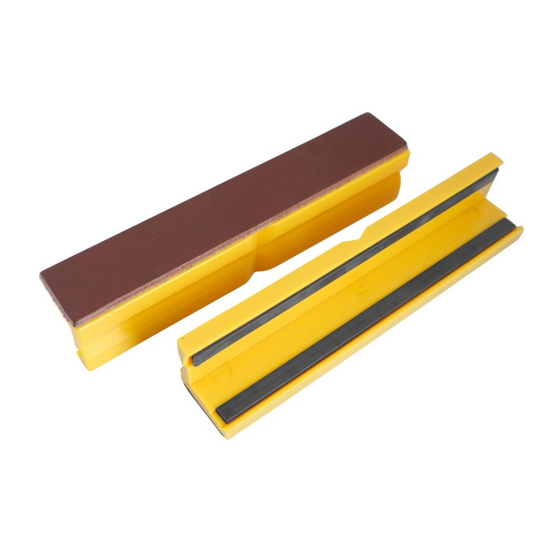 Schonbacken Leder/Kunststoff 150mm gelb, mit Magnetleiste (Paa)