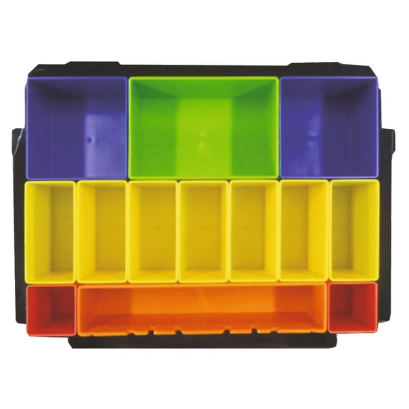 Boxeneinsatz mit farbigen Boxen für Makpac Koffer